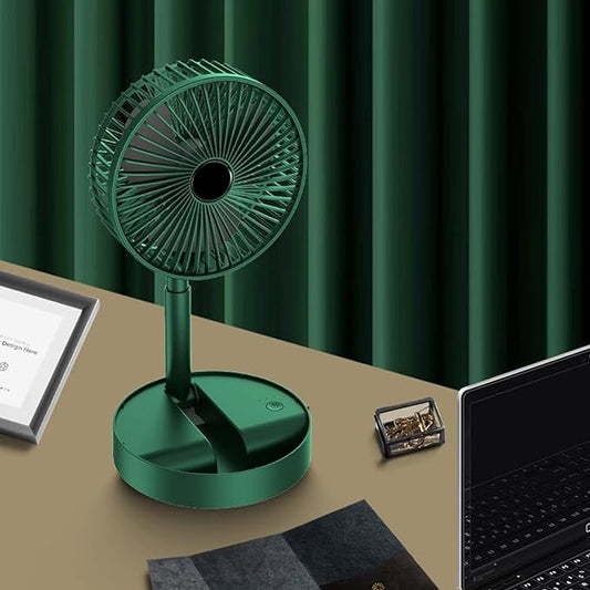Portable Fan Rechargeable, Foldable Small Desk Fan Table Fan, Telescopic 3 Speed Silent USB Fan for Home Bedroom Outdoor Camping